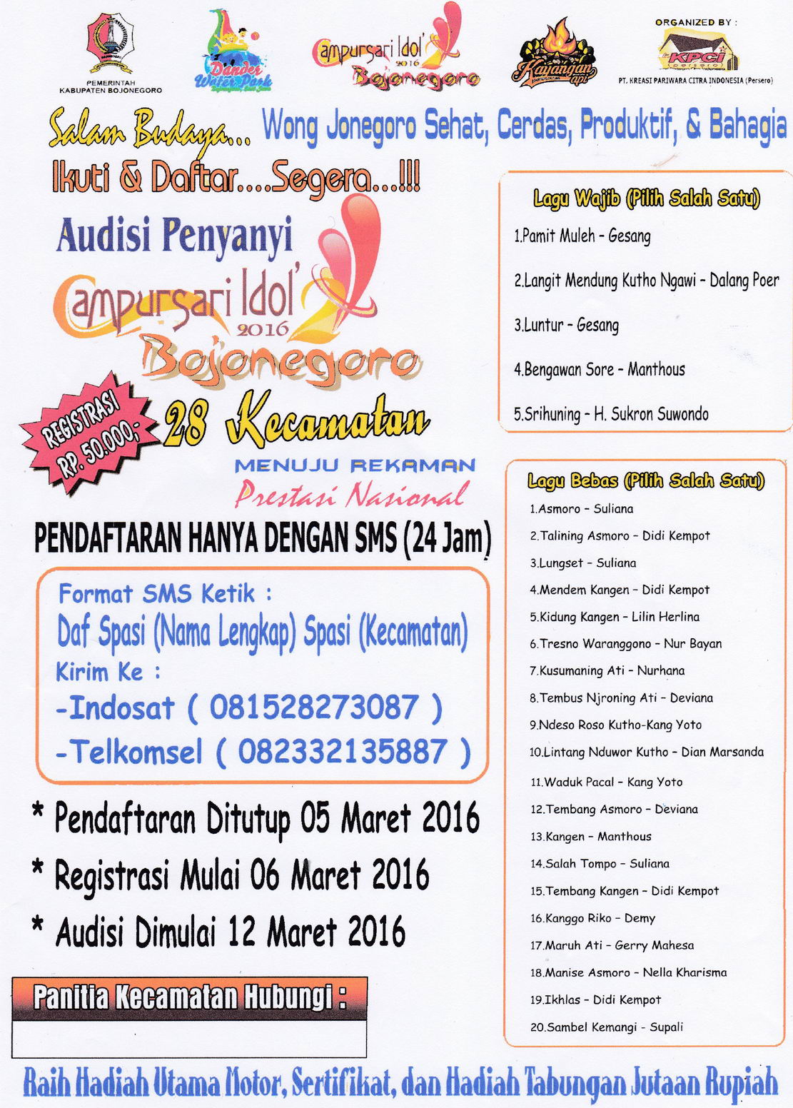 Dibuka, Pendaftaran Audisi Campursari Idol 2 Tahun 2016