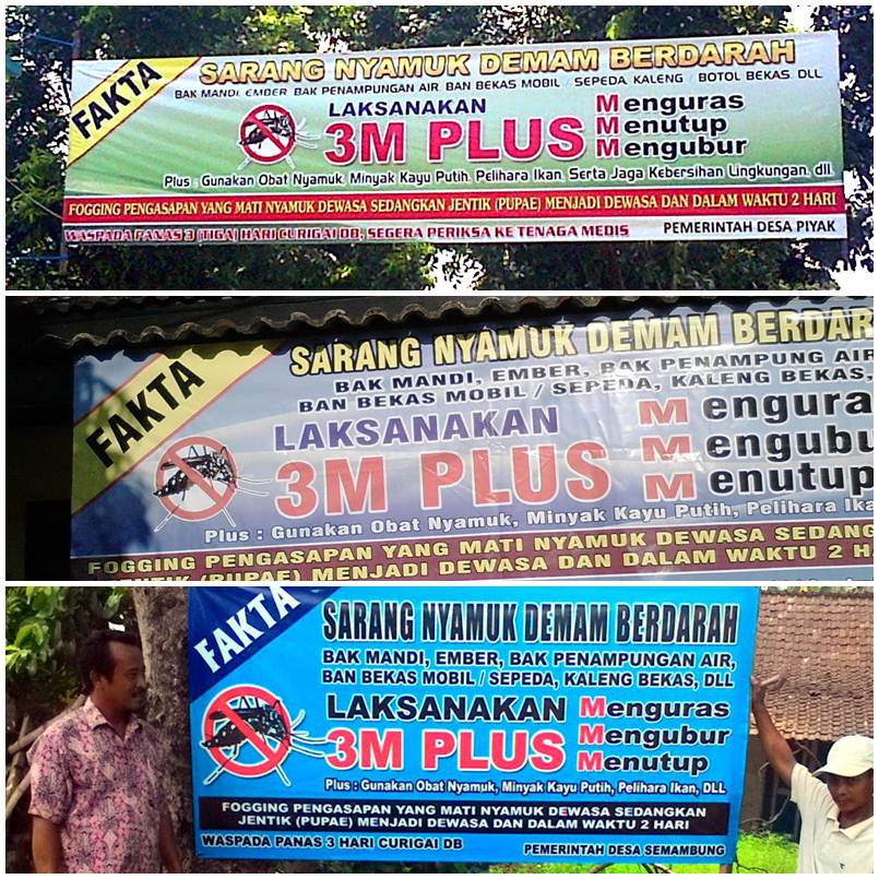 Cegah DBD, Pemdes Pasang Himbauan Gerakan 3M Plus
