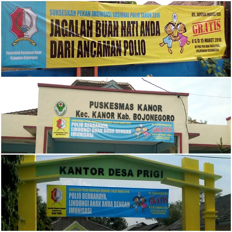 Kecamatan, Desa dan UPT Pasang Spanduk PIN Polio 2016