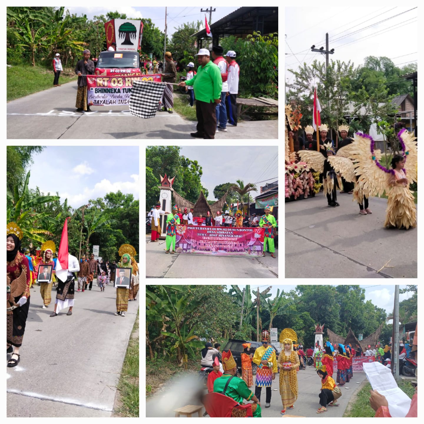 Pawai Budaya Warnai Peringatan HUT ke-77 di Desa Simbatan Kec. Kanor Kab. Bojonegoro