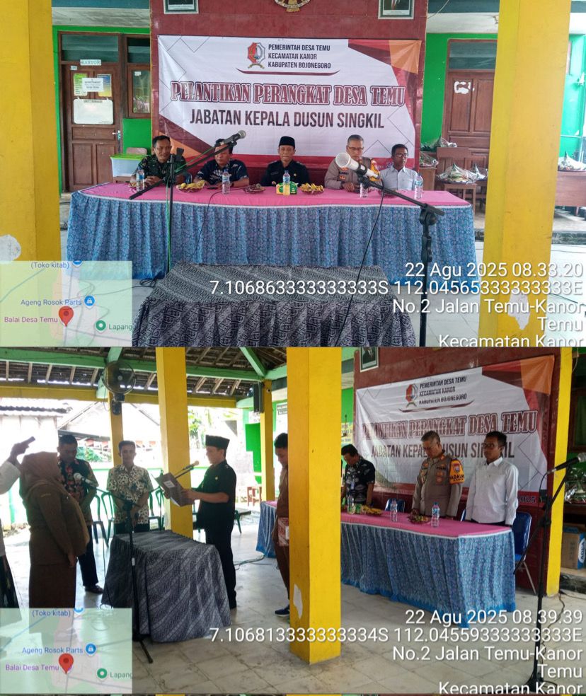 Kecamatan Kanor Laksanakan Pelantikan Perangkat Desa Temu