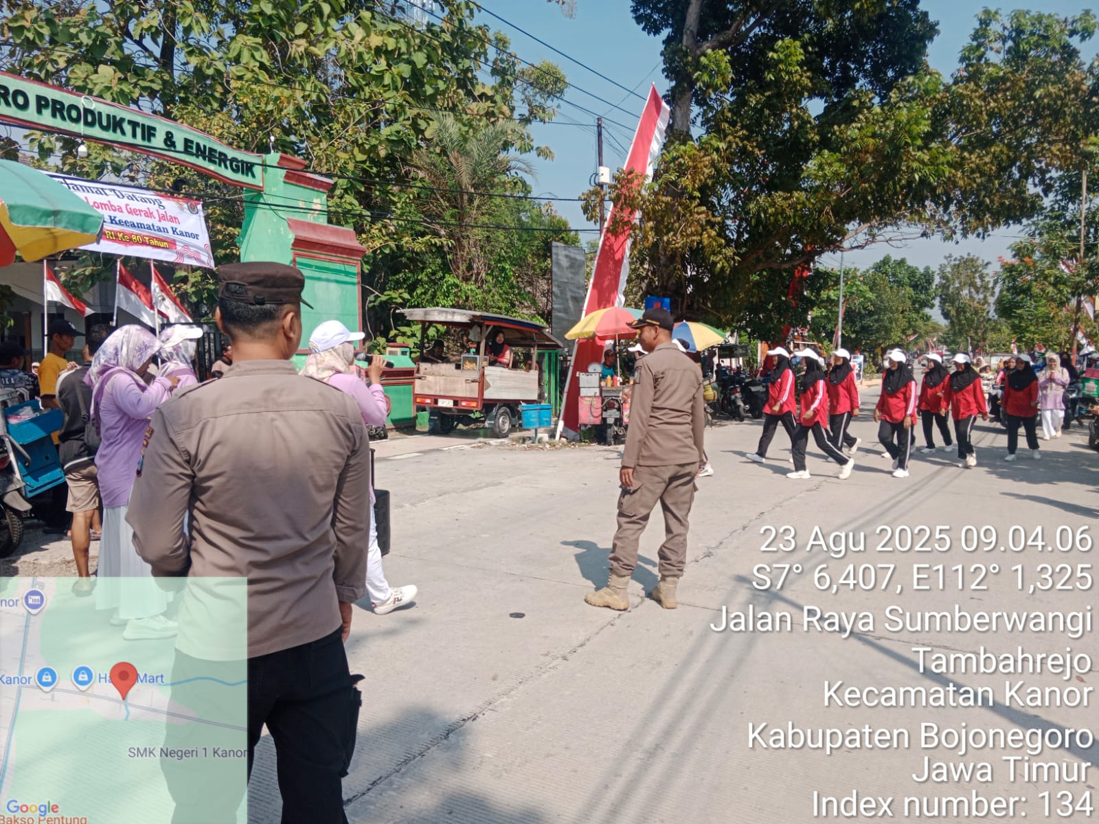 Gerak Jalan IG TKI – PGRI dalam Rangka Peringatan HUT RI di Kecamatan Kanor