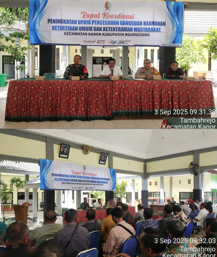 Rakor Pencegahan Gangguan Kamtibmas di Kecamatan Kanor