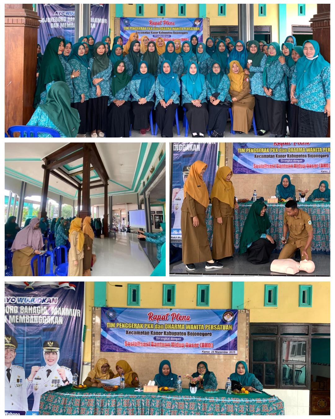 Rapat Pleno TP. PKK Kecamatan Kanor dirangkai dengan Sosialisasi Bantuan Hidup Dasar (BHD)