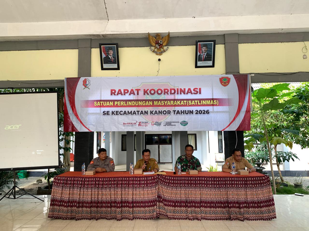 Rapat Koordinasi Satlinmas se-Kecamatan Kanor Tahun 2026