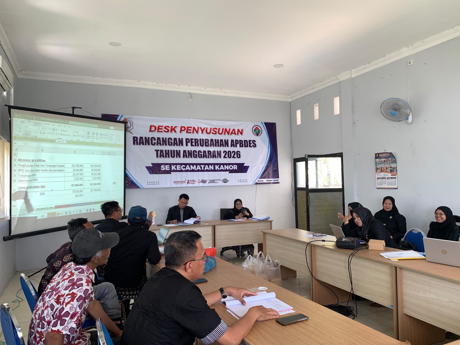 Desk Penyusunan Rancangan Perubahan APBDes Tahun Anggaran 2026 se-Kecamatan Kanor